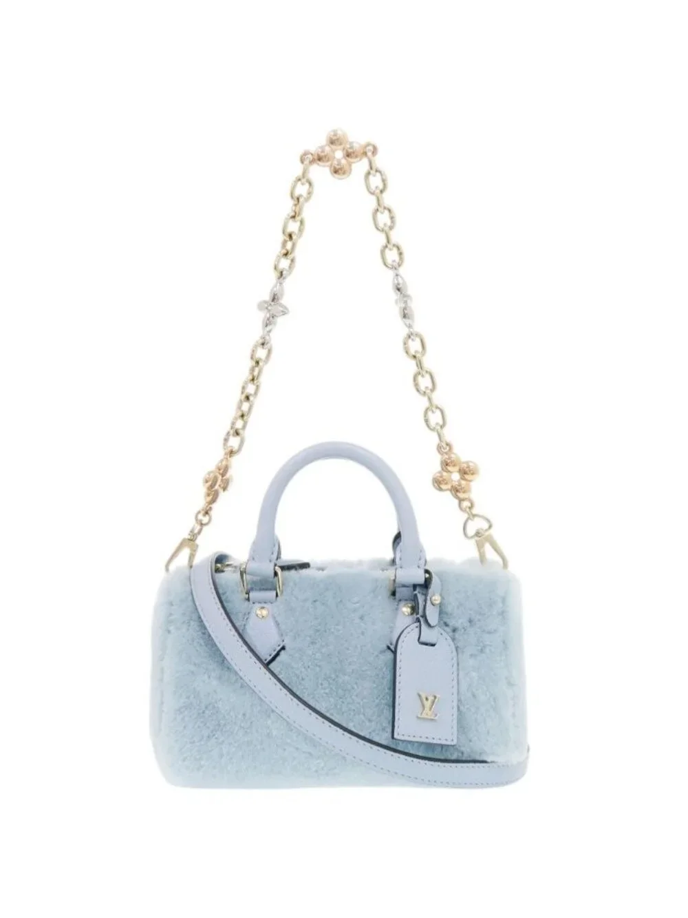 Louis Vuitton Nano Speedy IC 2-Way Leather Mink Furite Blue Handbag